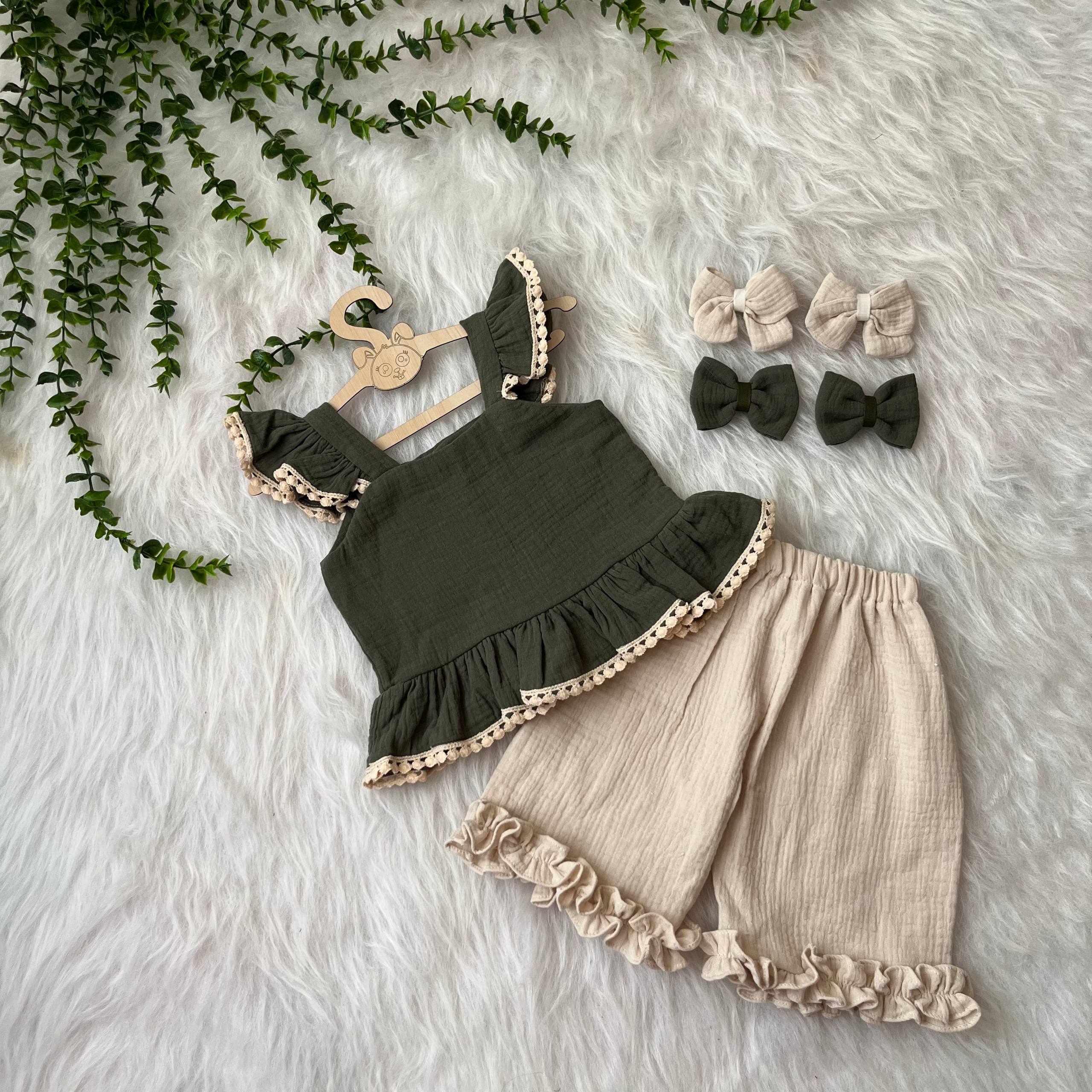 تاپ شلوارک موسلین 💚